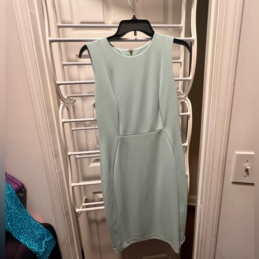 Calvin Klein teal sleeveless dress